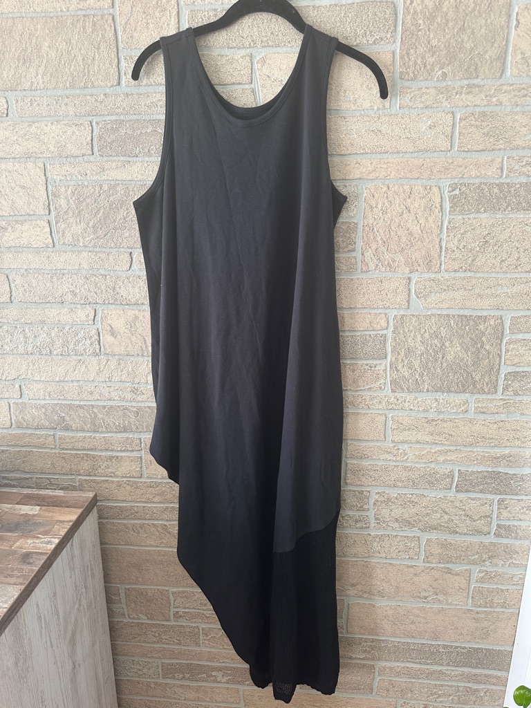 Planet Lauren G Parachute Midi Dress Black Cotton Sleeveless Size 2 Fits 10-14